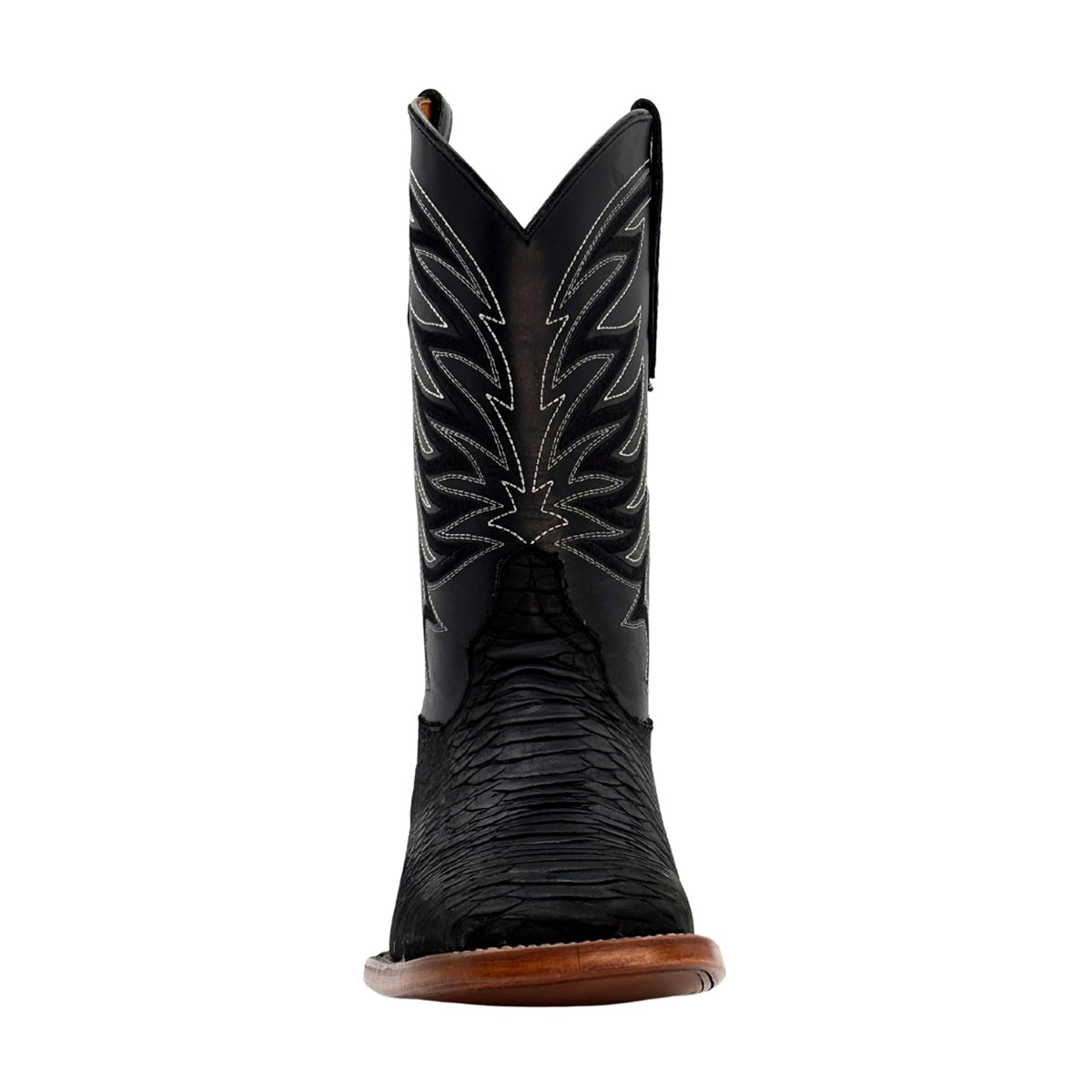 Bota vaquera piel grabado phyton negra Calzado del Bajío-27