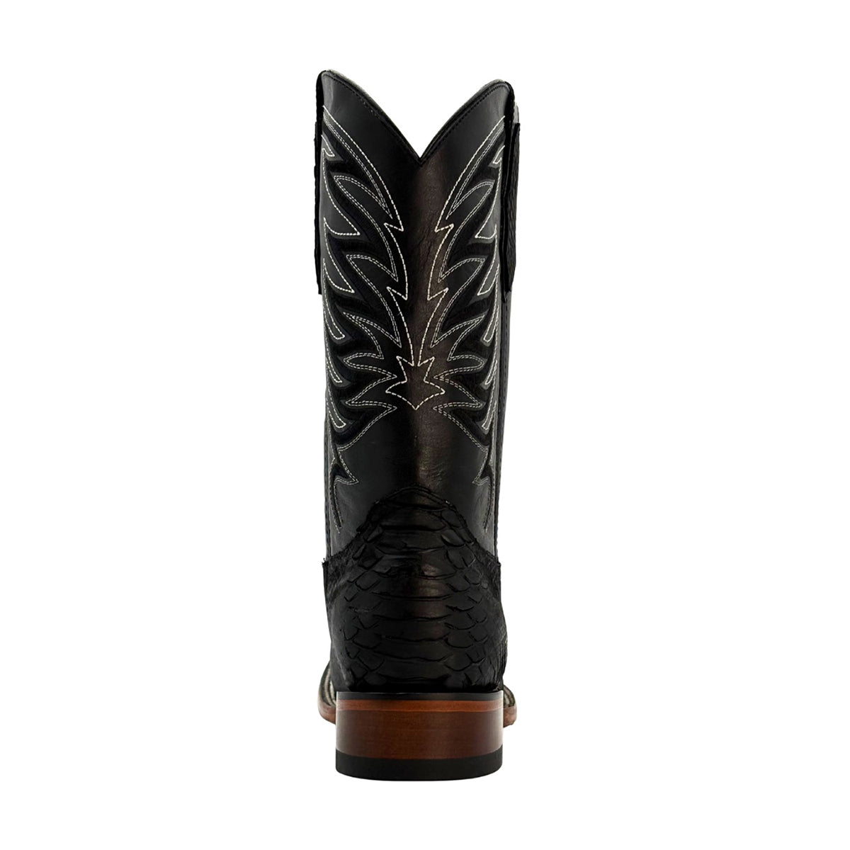 Bota vaquera piel grabado phyton negra Calzado del Bajío-28.5