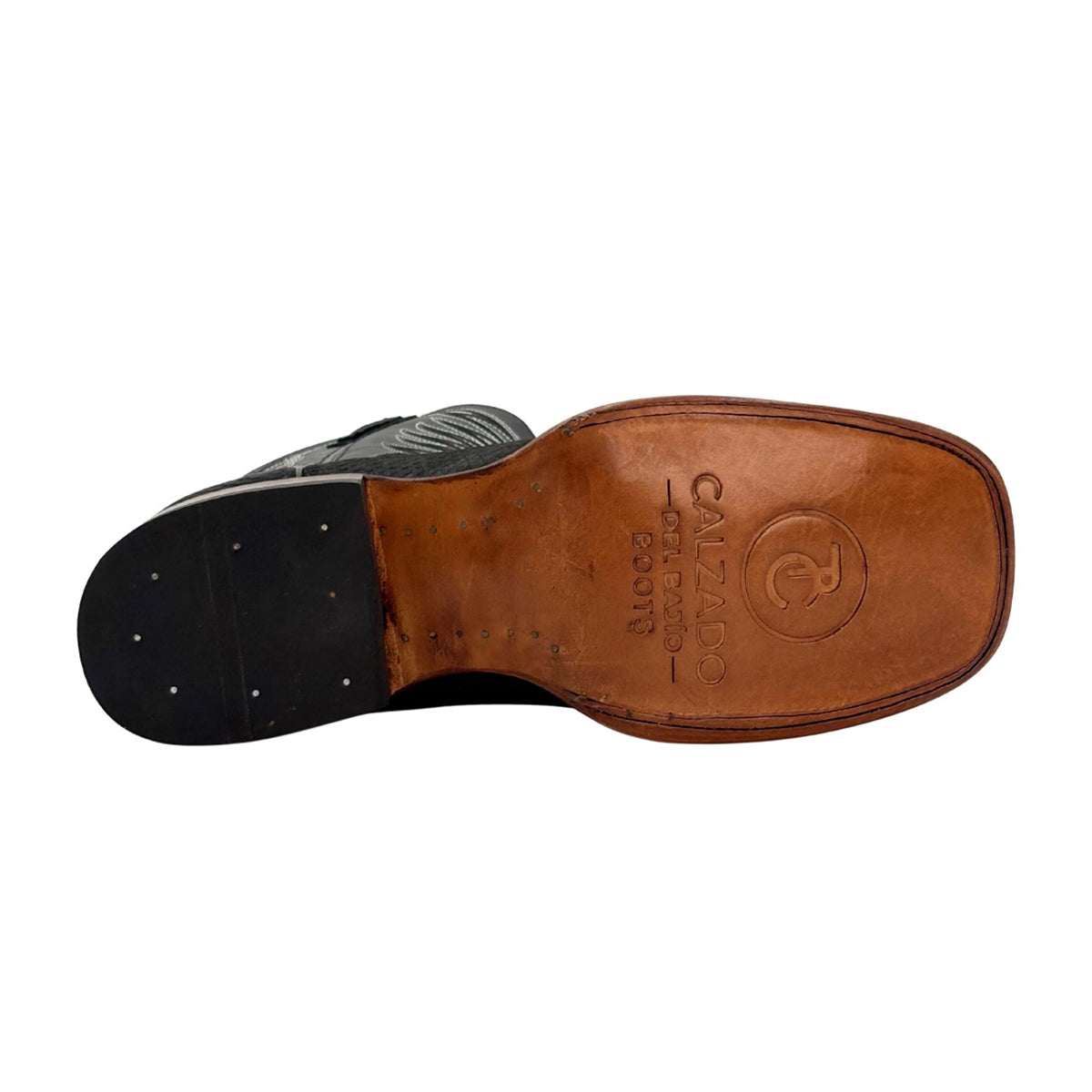Bota vaquera piel grabado phyton negra Calzado del Bajío-30