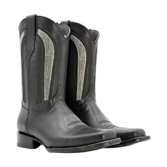 Bota vaquera piel suela cuero rodeo negra Calzado del Bajío-27.5