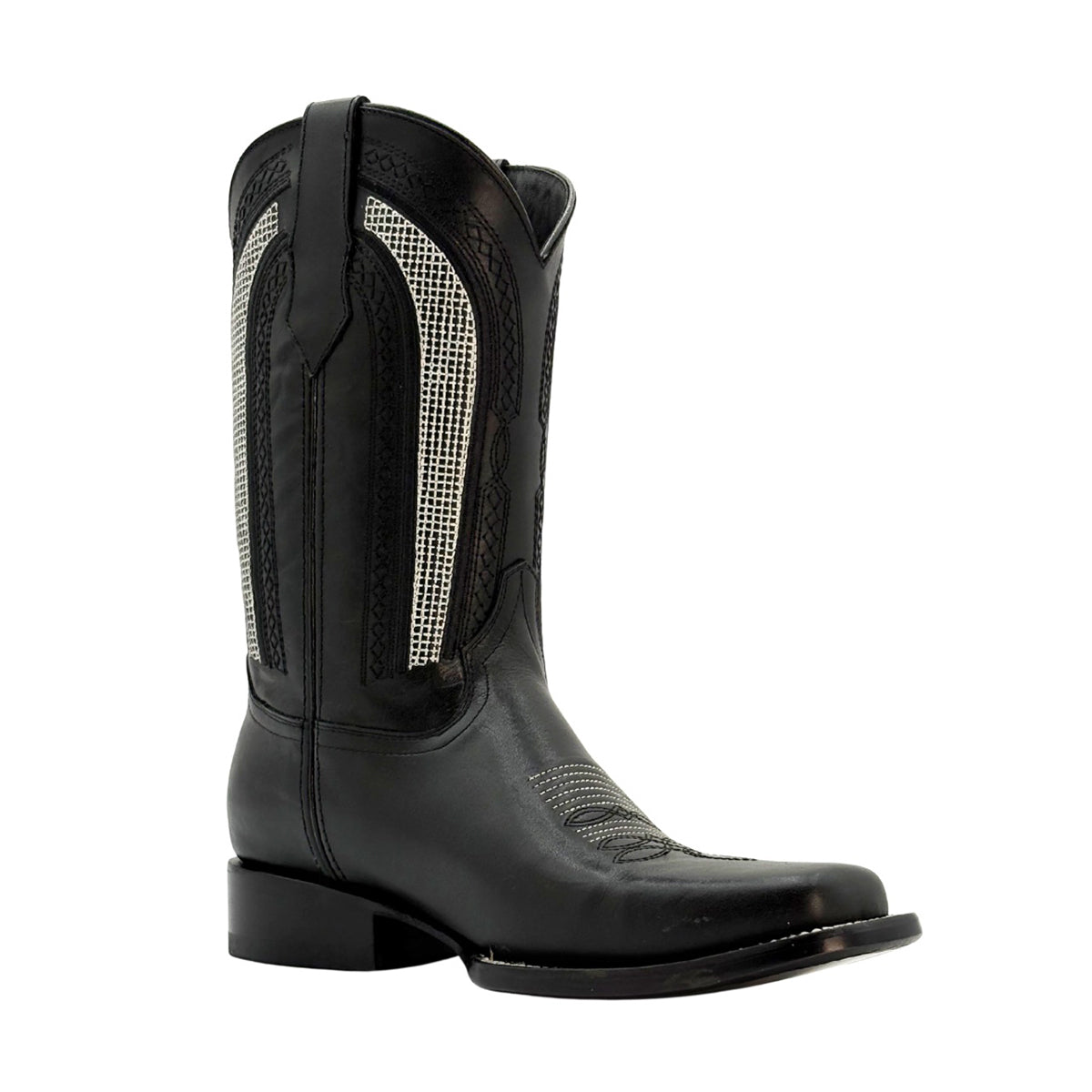 Bota vaquera piel suela cuero rodeo negra Calzado del Bajío-25.5