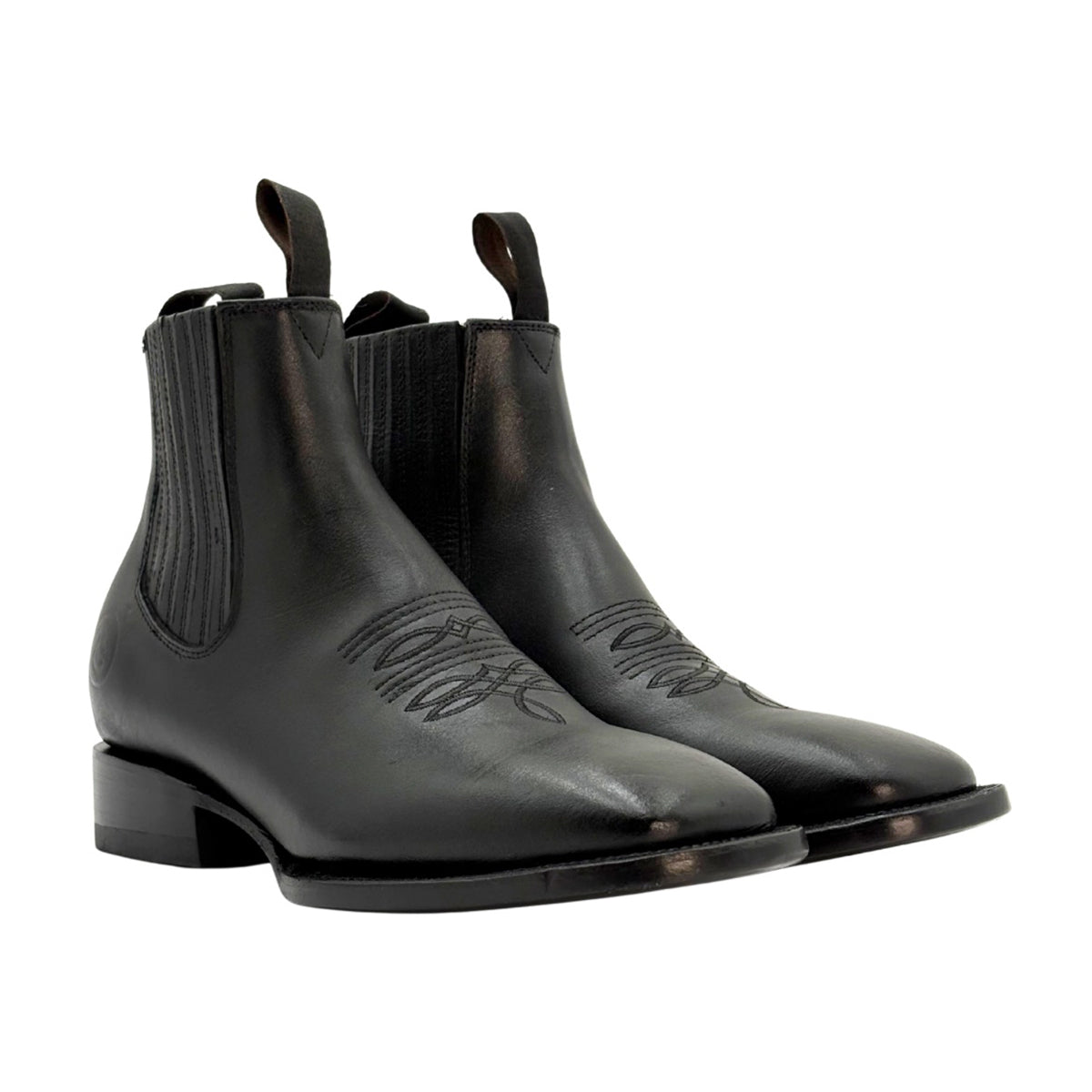 Botín vaquero hombre piel genuina Calzado del Bajío Negro-27