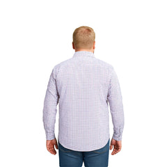 Camisa Big Kong Blanca Cuadros Azul Rojo Hombre Grande-4XL