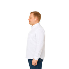 Camisa Big Kong Blanca Lisa Hombre Grande Formal Manga Larga-3XL