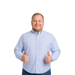 Camisa Hombre Big Kong USA Blanca Mil Rayas Azul Manga Larga-XL