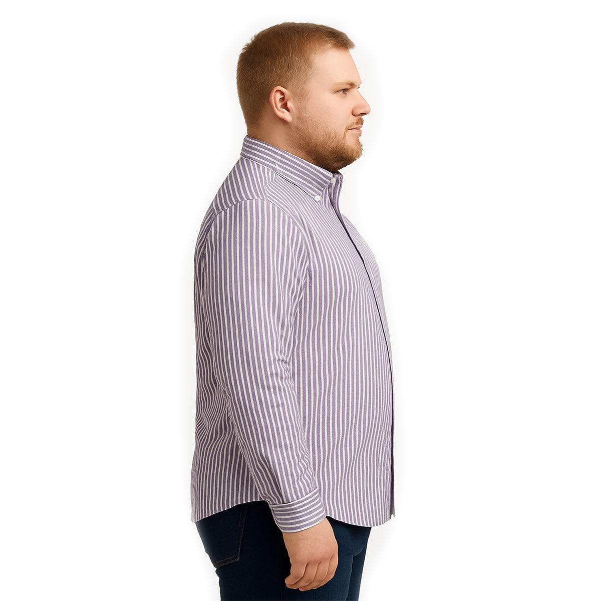 Camisa rayas morado para hombre Big Kong talla grande-XL