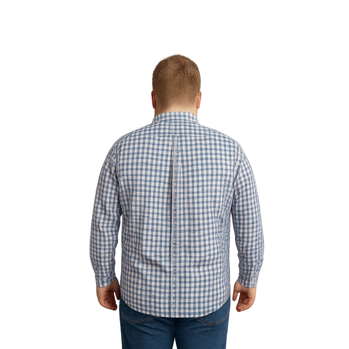 Camisa Big Kong Cuadros Azul Marino Hombre Talla Grande-3XL