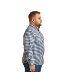 Camisa Big Kong Cuadros Azul Marino Hombre Talla Grande-3XL