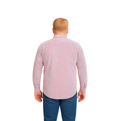 Camisa Big Kong manga larga cuadros rosa talla grande 2XL-2XL