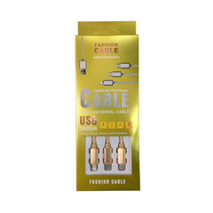 CABLE 3EN1 TIPOC/IPH5/MOV8 AGUJETA 1M DORADO