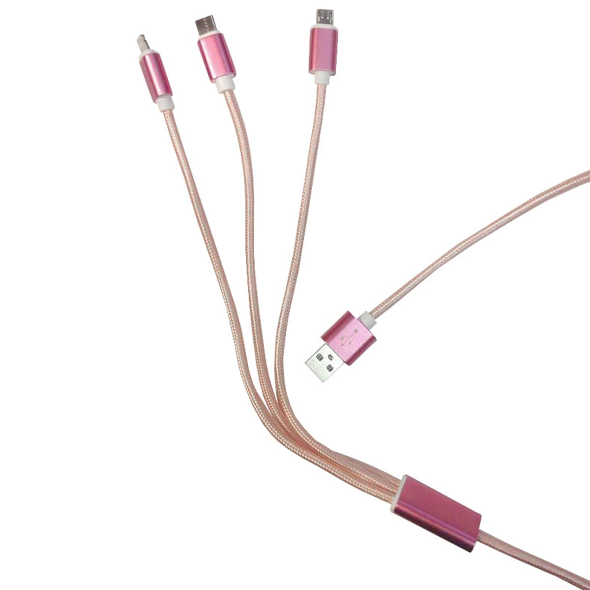 CABLE 3EN1 TIPOC/IPH5/MOV8 AGUJETA 1M FUCSIA