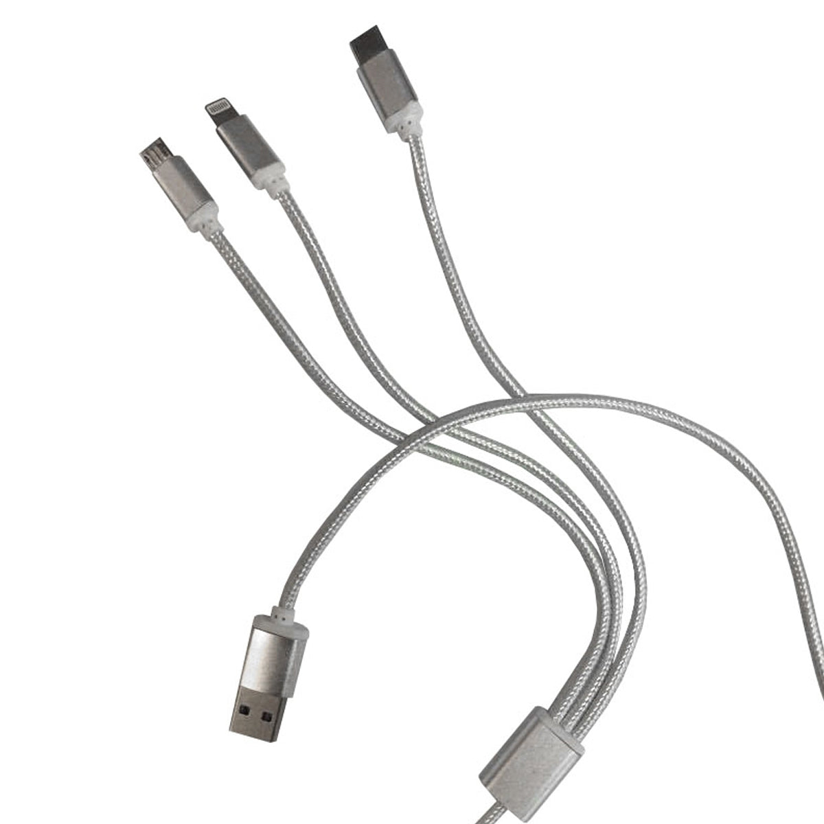 CABLE 3EN1 TIPOC/IPH5/MOV8 AGUJETA 1M PLATA