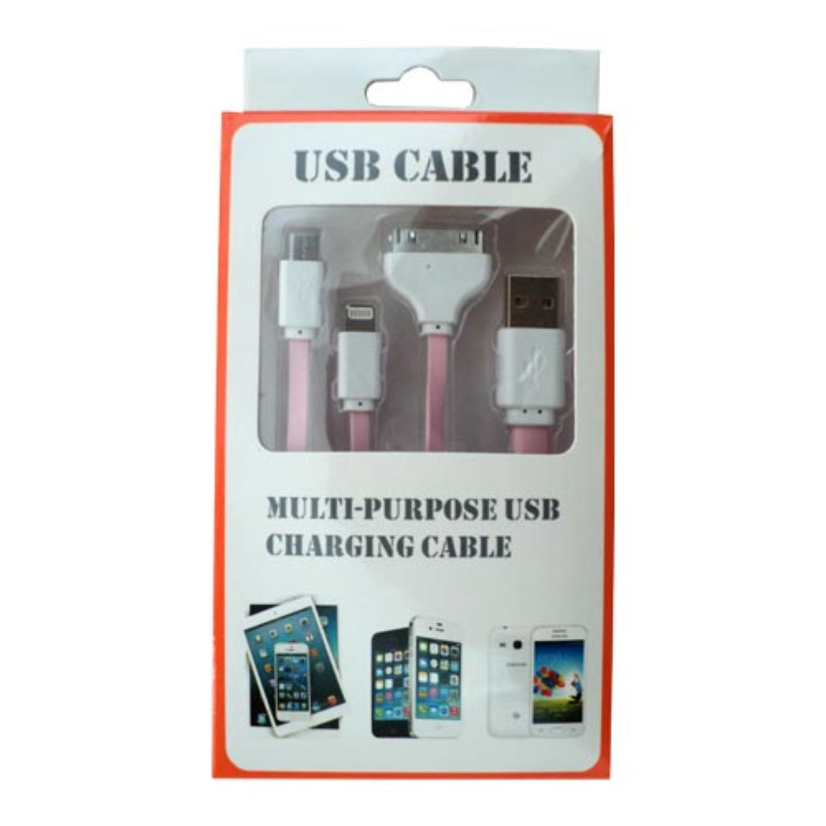 CABLE CHICLE 3EN1 IPH5/IPH4/MOV8 1M ROSA