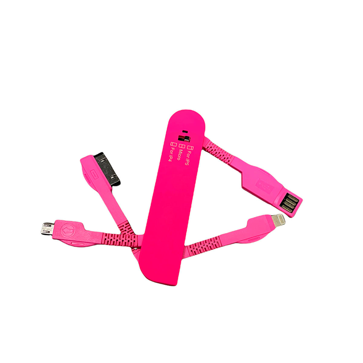 CABLE IPH CON PUERTO USB Y MICRO USB diseno navaja de bolsillo
