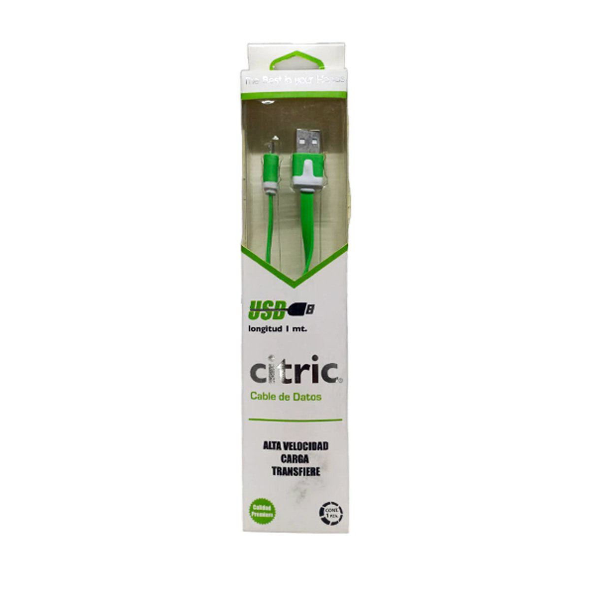 CABLE MICRO USB 1METRO VERDE