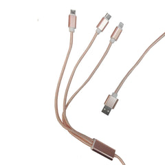 Cable Cargador 3 en 1 Tipo C Lightning V8 1 Metro Universal USB