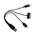 CABLE MINI PULPO 3EN1 IPH5/IPH4/MOV8 20CM NEGRO