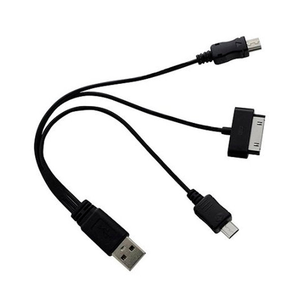CABLE MINI PULPO 3EN1 IPH5/IPH4/MOV8 20CM NEGRO