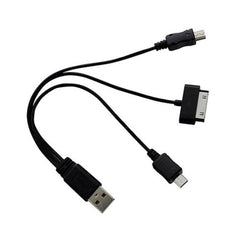 CABLE MINI PULPO 3EN1 IPH5/IPH4/MOV8 20CM NEGRO