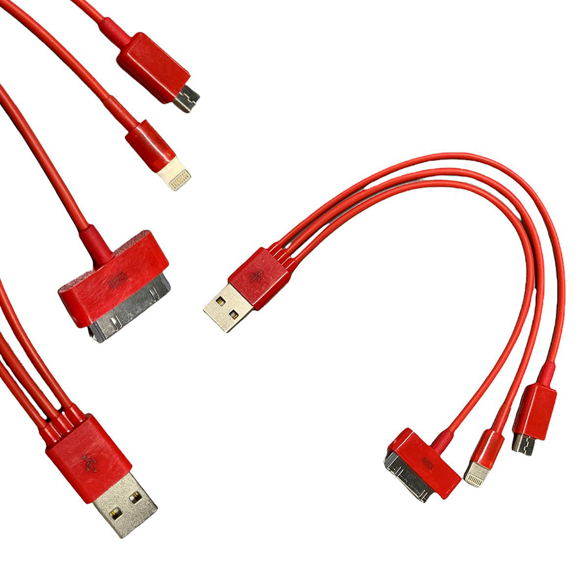 CABLE 3EN1 IPH5/IPH4/MOV8 20CM COLORS