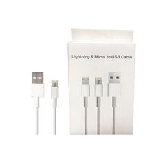 Cable Dual Lightning y Micro USB Compatible con iPhone