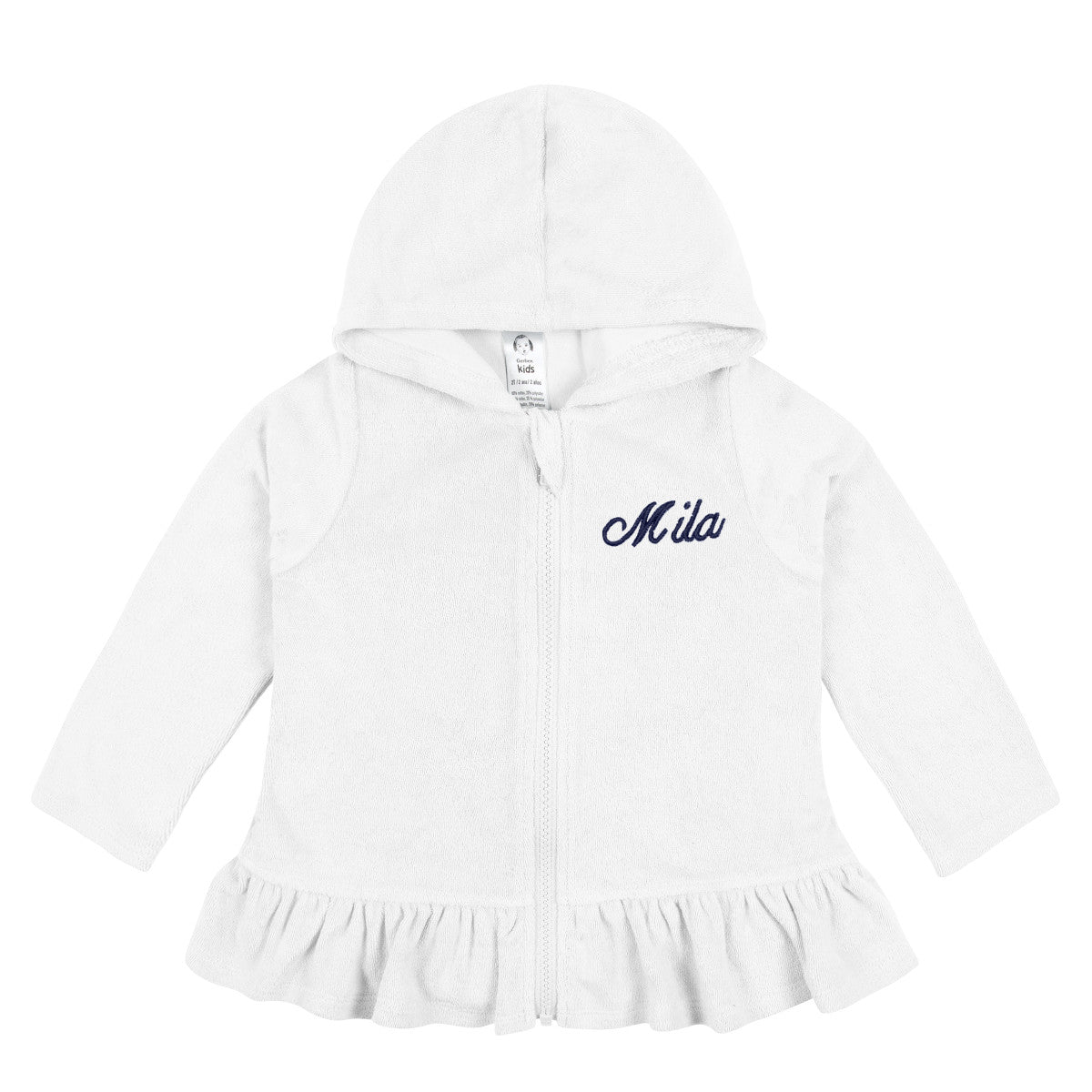 Bata baño bebé Gerber rizo suave 2 a 5 años cierre frontal-2T, 3T, 4T, 5T