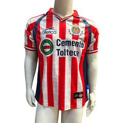 JERSEY ATLETICA RETRO CHIVAS MANGA CORTA ROJO BLANCO TALLA XL