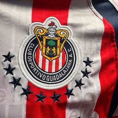 JERSEY ATLETICA RETRO CHIVAS MANGA CORTA ROJO BLANCO TALLA XL