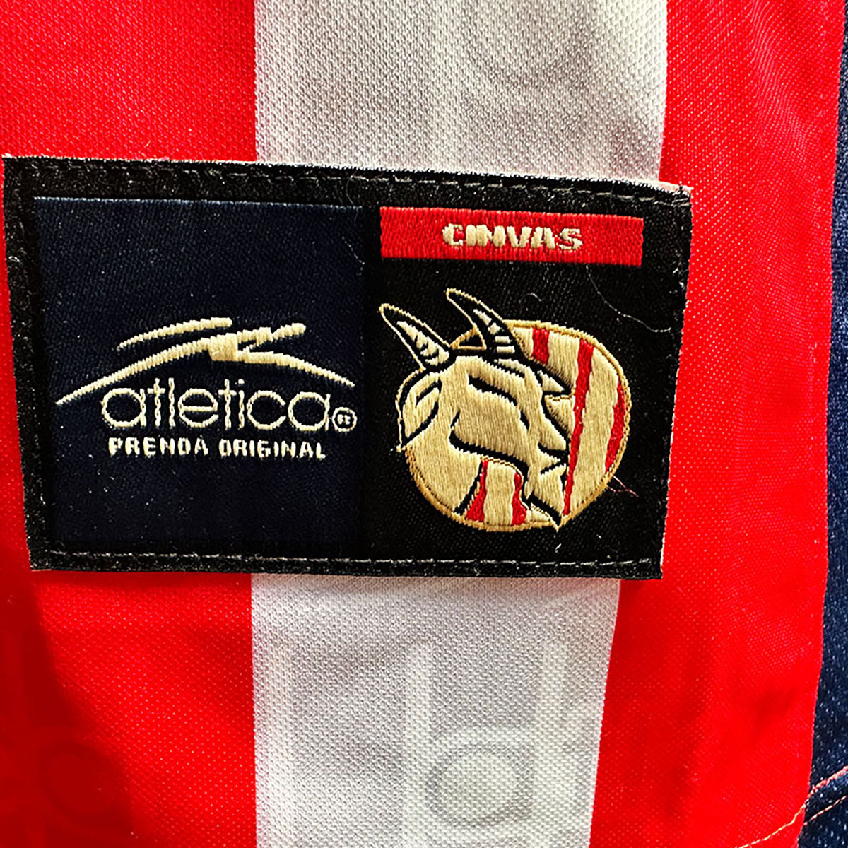 JERSEY ATLETICA RETRO CHIVAS MANGA CORTA ROJO BLANCO TALLA S