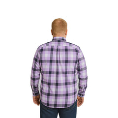 Camisa Big Kong Lila Cuadros Morado Hombre Grande Formal-6XL
