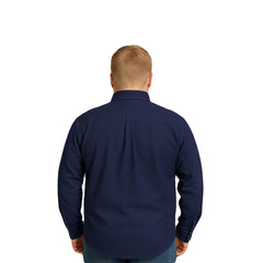 Camisa Big Kong Marino Lisa Hombre Grande Formal Manga Larga-3XL
