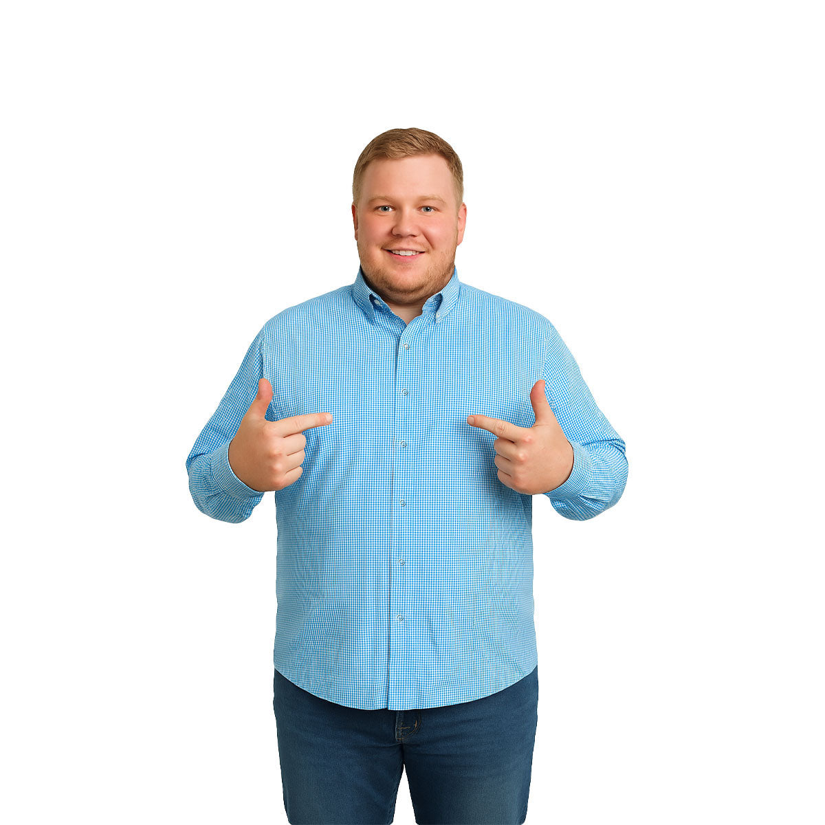 Camisa Big Kong USA Hombre Rayas Azul Turquesa Manga Larga-3XL