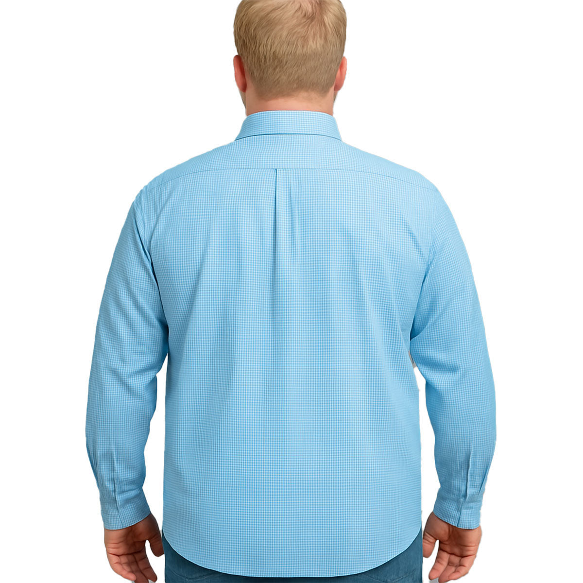 Camisa Big Kong USA Hombre Rayas Azul Turquesa Manga Larga-3XL