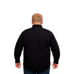 Camisa Big Kong Negra Lisa Hombre Grande Formal Manga Larga-3XL
