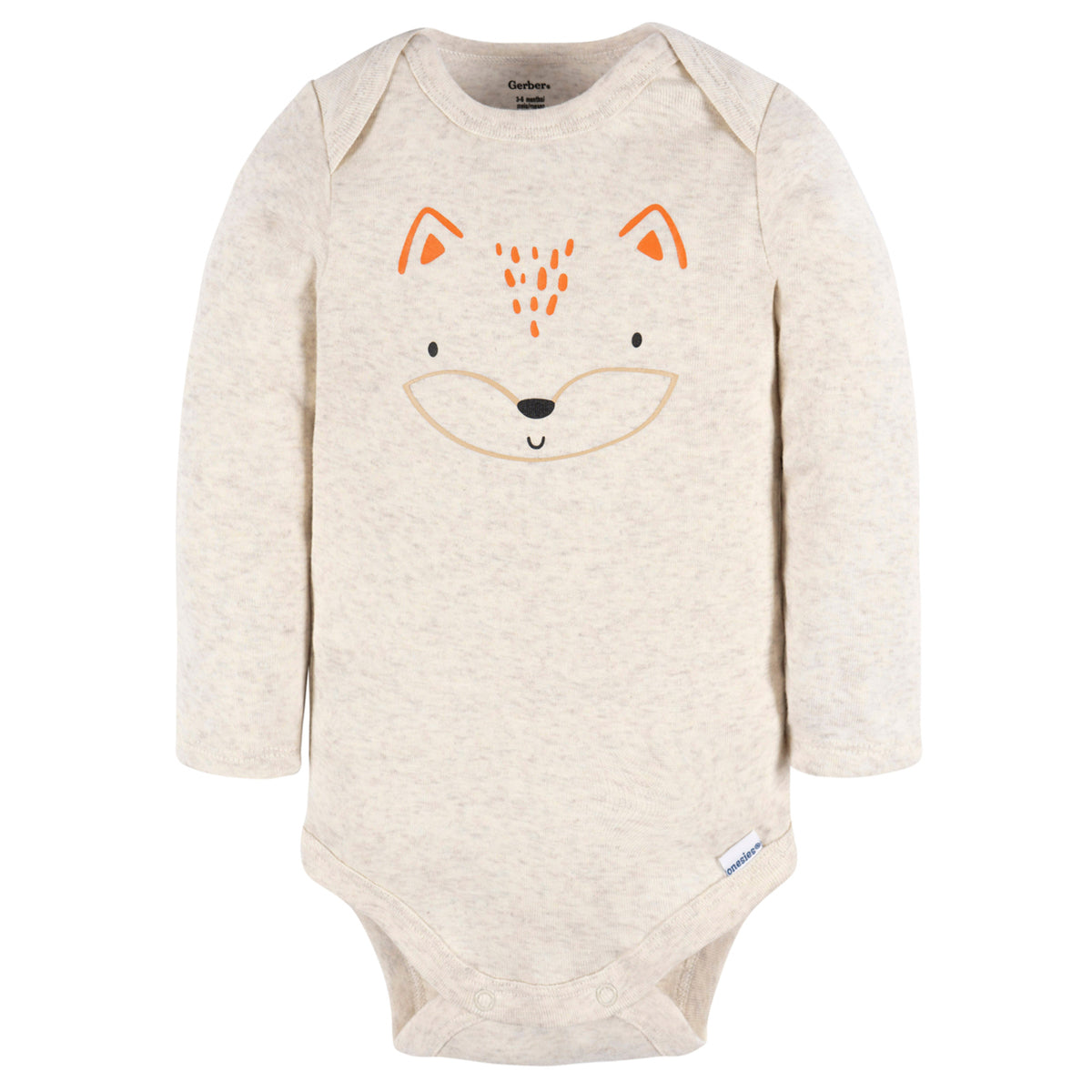 Conjunto Gerber bebé 3 piezas algodón naranja y blanco-6-9M