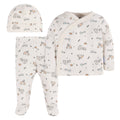 Conjunto Gerber bebé 3 piezas algodón blanco cómodo-0-3M, 0M