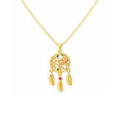 Collar Para Mujer Arbol De La Vida Atrapasueños Oro 18k