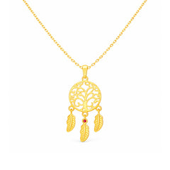 Collar Para Mujer Arbol De La Vida Atrapasueños Oro 18k