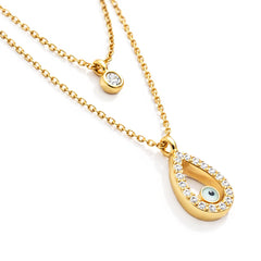Set Collar Doble MOON & SELF Intuición Ojo Turco Oro 18k