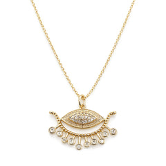 Collar Ojo Turco MOON & SELF Lumina Astral Baño Oro 18k