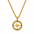 Collar Mujer Gargantilla Polaris Dije Brujula Acero Oro