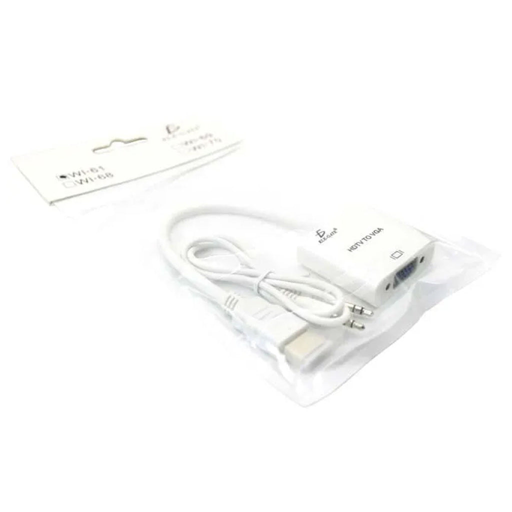 CONVERTIDOR HDMI A VGA  MACHO-HEMBRA BLANCO
