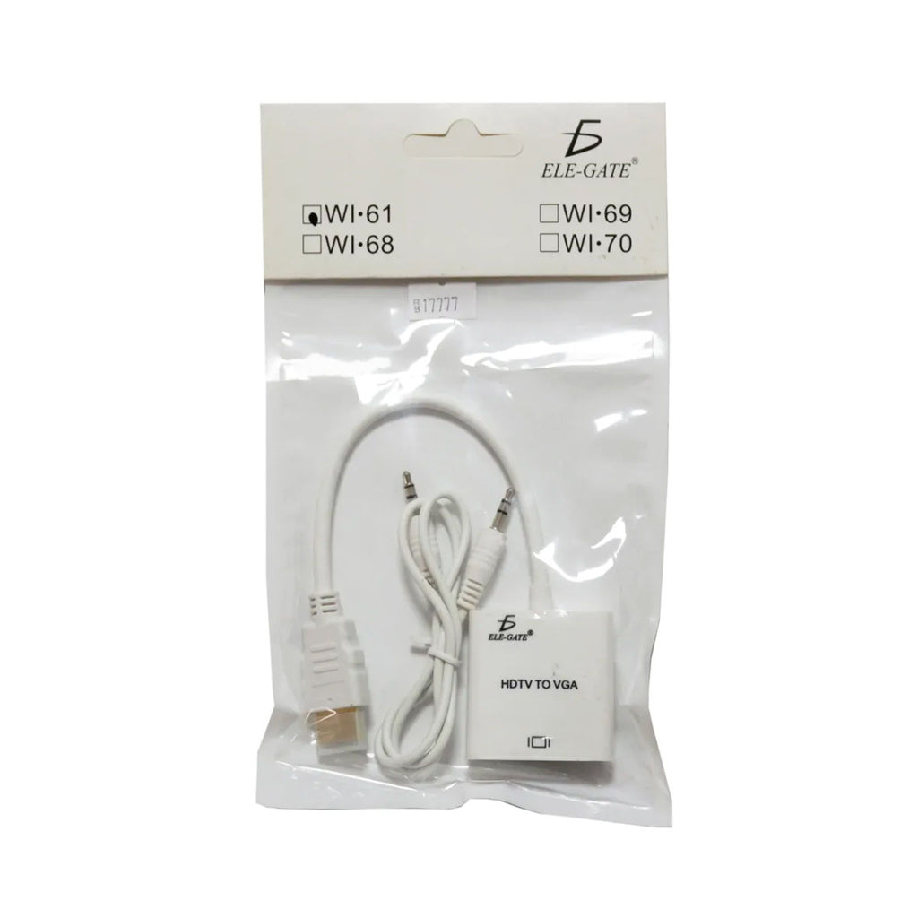 CONVERTIDOR HDMI A VGA  MACHO-HEMBRA BLANCO