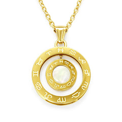 Collar MOON & SELF Rueda Del Destino Oro 18k Zodiaco Tarot