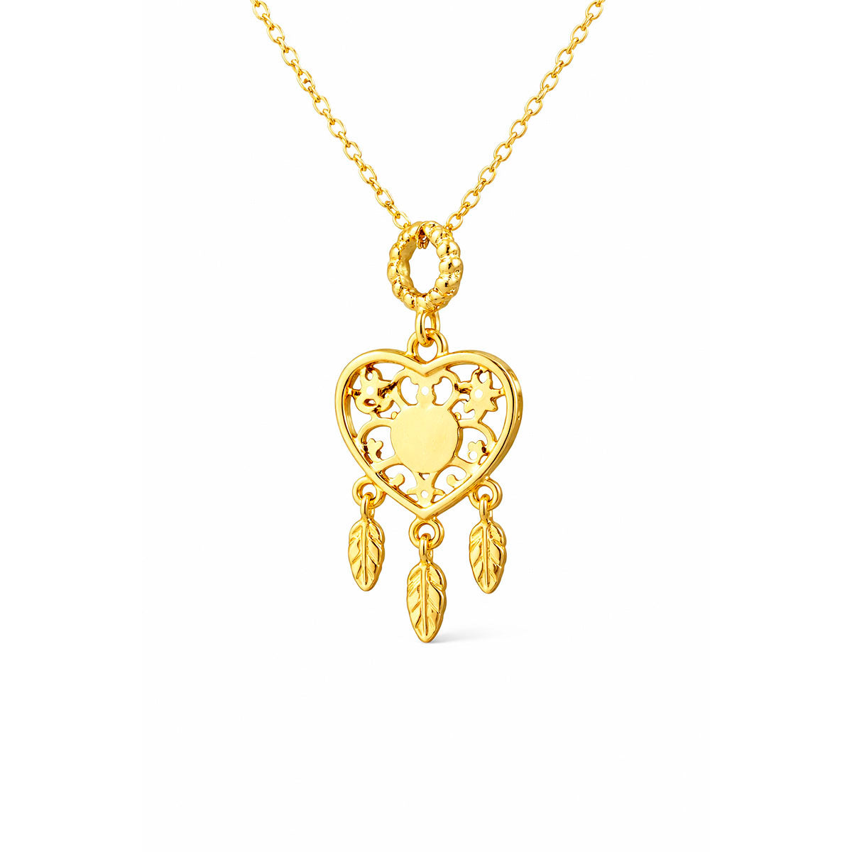 Collar Para Mujer Corazon Atrapasueños Oro 18k Acero Dije