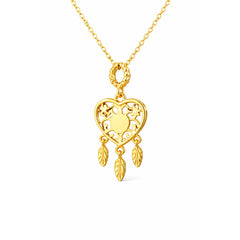 Collar Para Mujer Corazon Atrapasueños Oro 18k Acero Dije