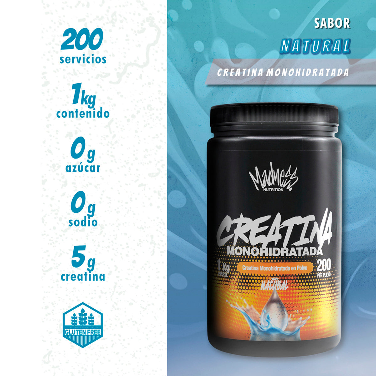 Creatina Monohidratada Madness 1kg