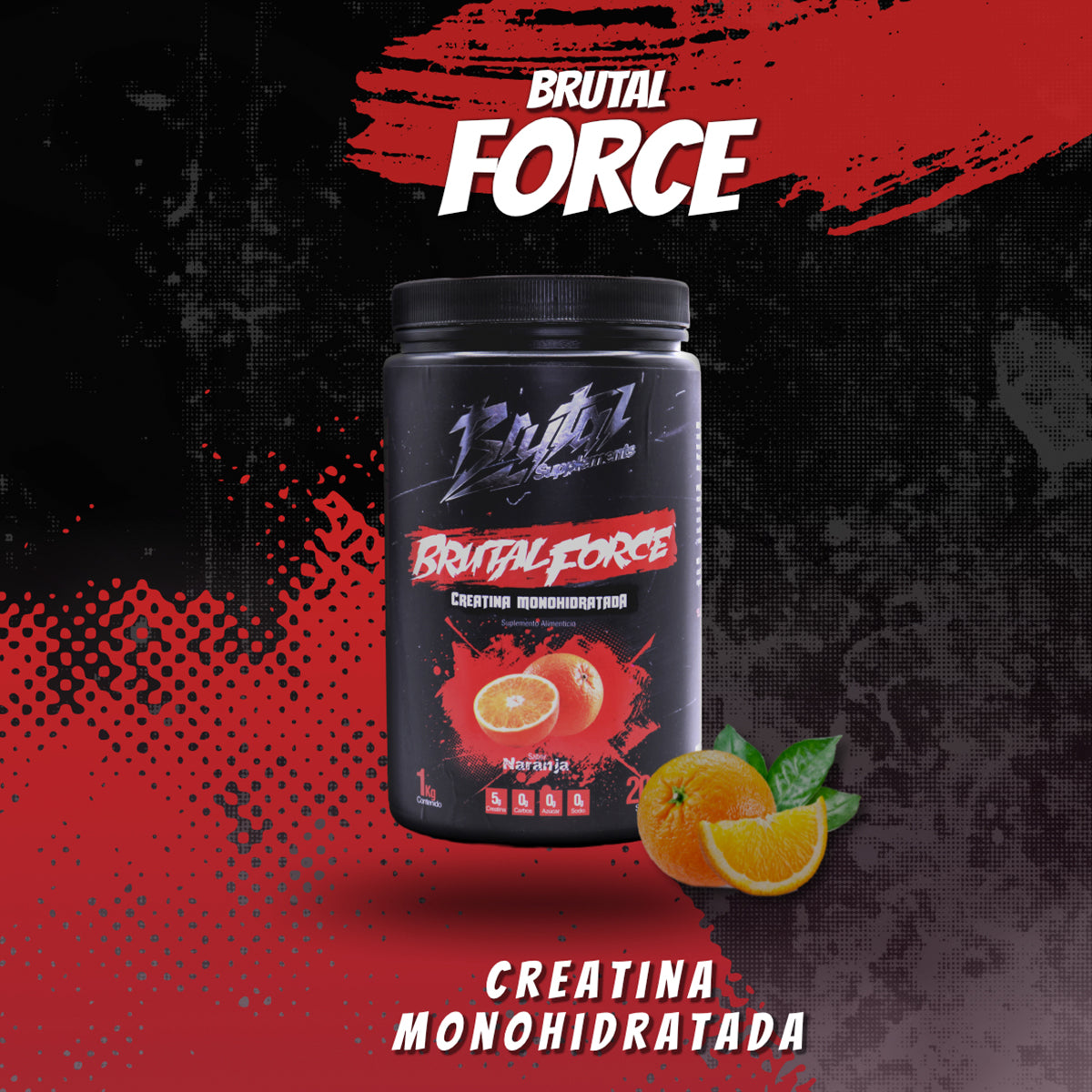Creatina Monohidratada BrutalForce 1KG Suplemento Deportivo