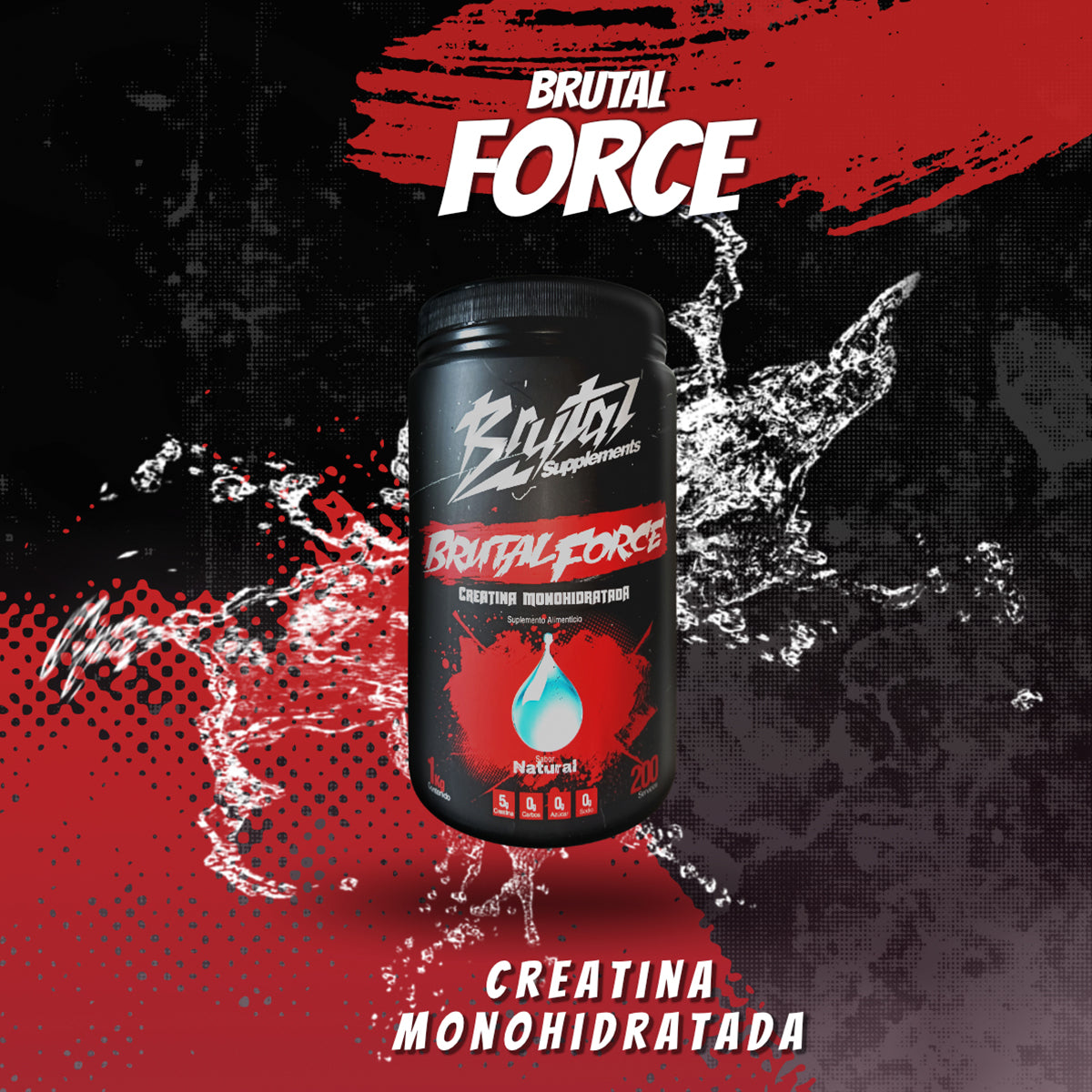 Creatina Monohidratada BrutalForce 1KG Suplemento Deportivo