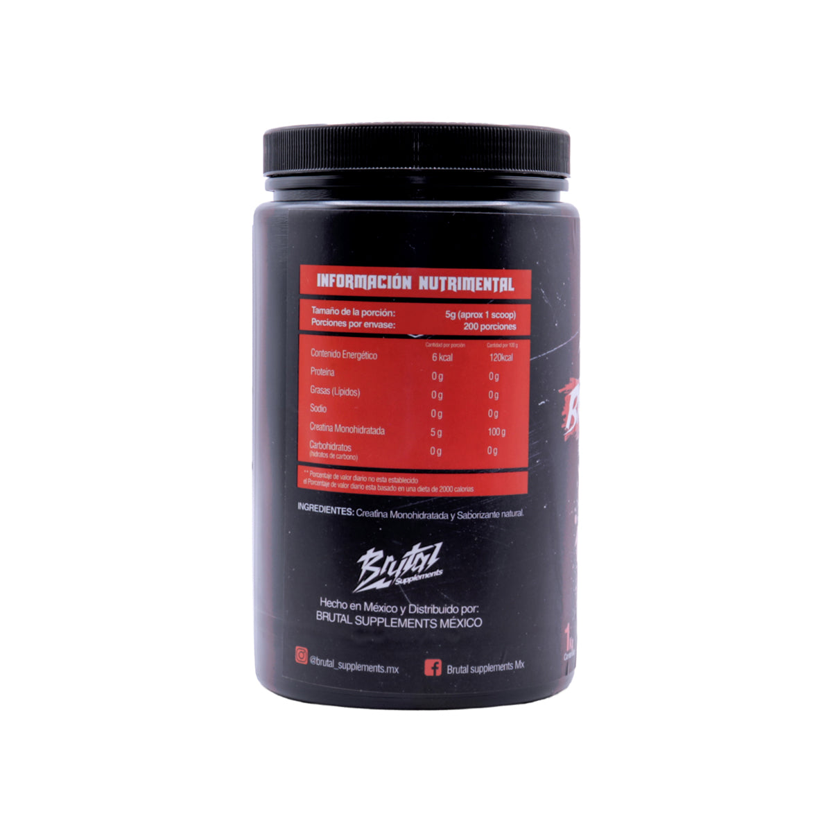 Creatina Monohidratada Brutal 1 Kilo Para Entreno y Nutrición